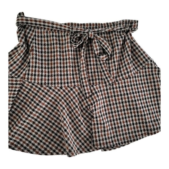SO Skirt Juniors Houndstooth Flounce Flowy Mini Skirt Multicolor Size XXL - Picture 3 of 6